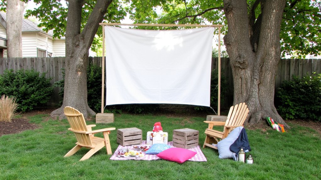 diy outdoor movie setup