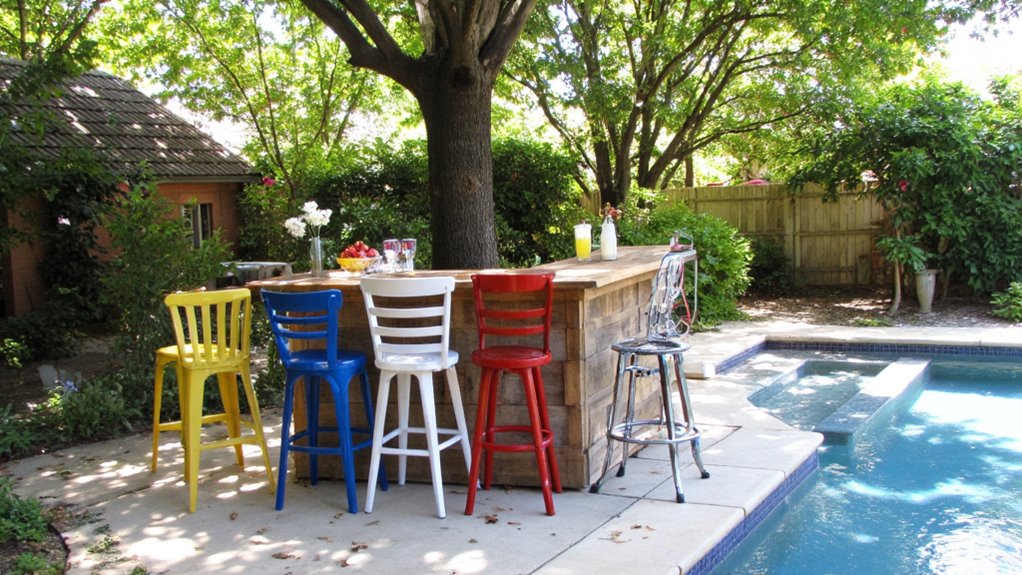 diy pallet poolside bar