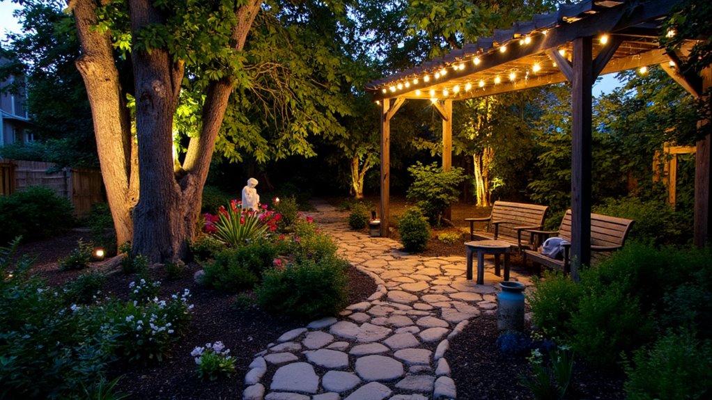 enchanting garden evening lighting