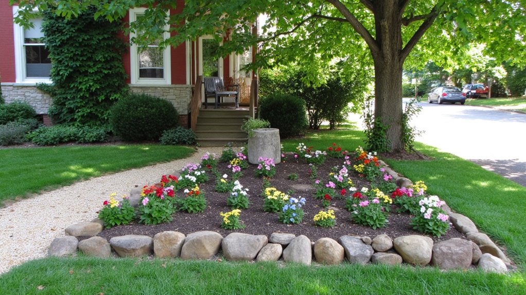 enhance flower beds with edging