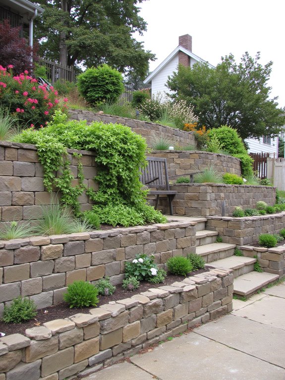 enhancing slopes with retaining walls