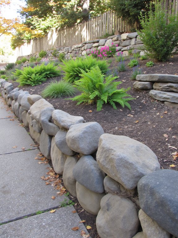 erosion control with retaining walls