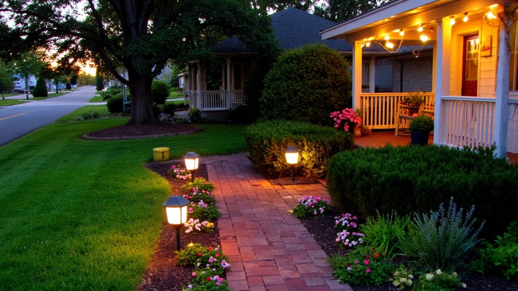 evening garden lighting ambiance