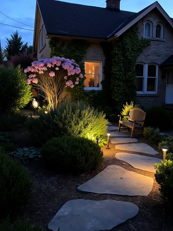 evening landscape lighting ambiance