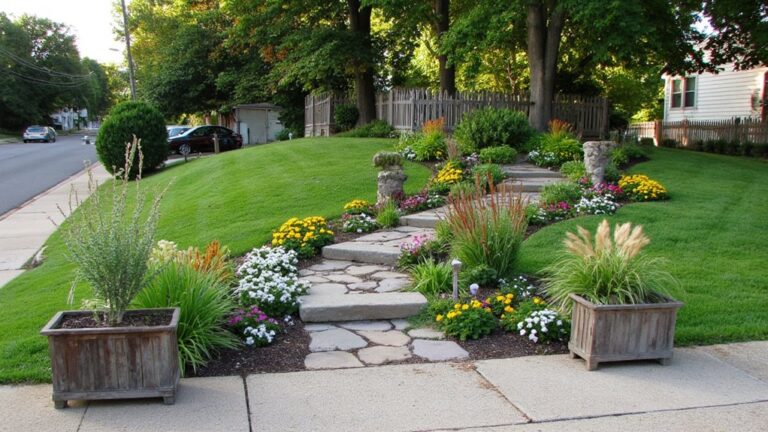 front yard hill landscaping