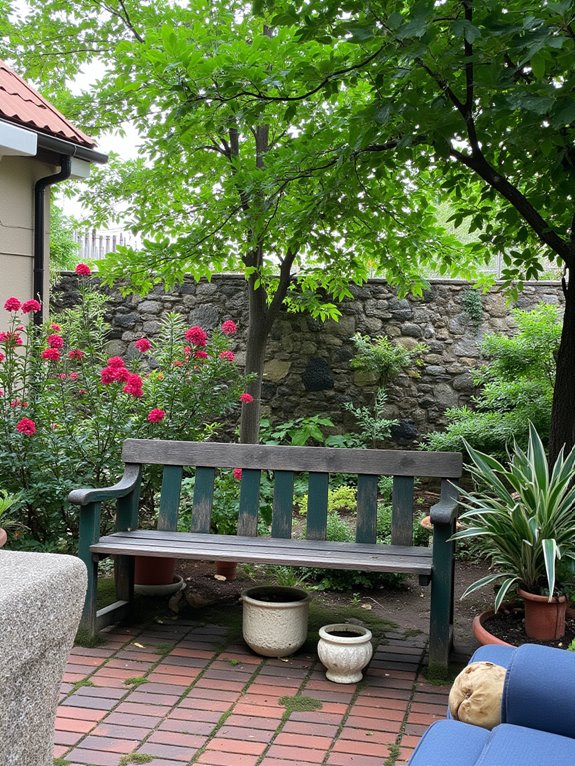 garden bench for tranquility