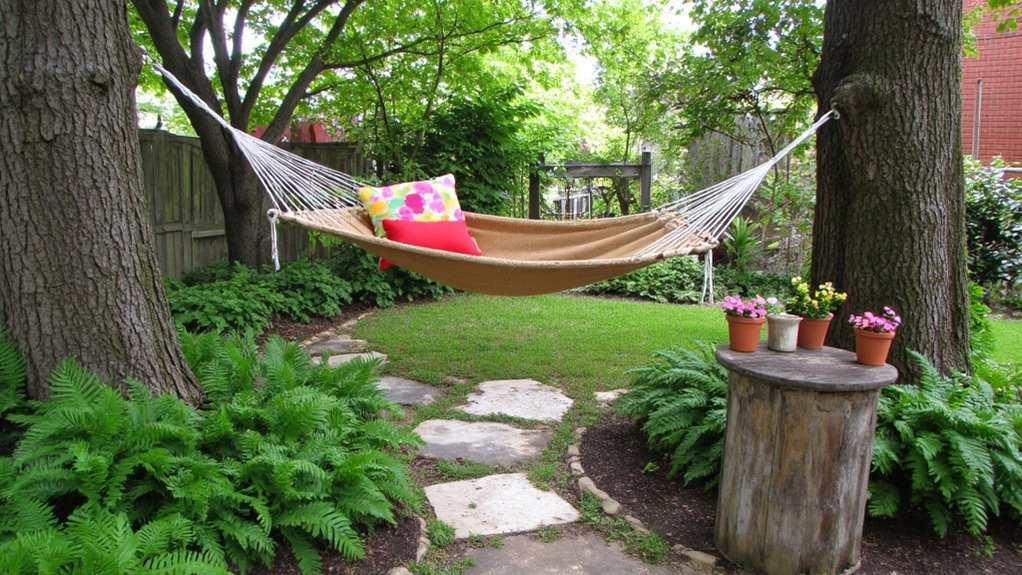 hammock relaxation in backyard