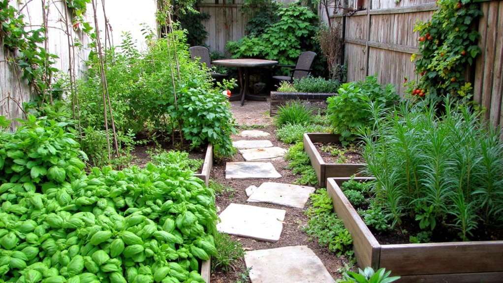homegrown herbs and vegetables