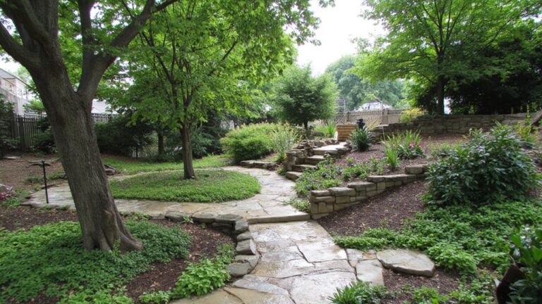 inspiring downhill backyard designs