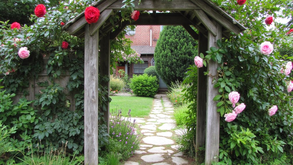 inviting garden entryway arbor