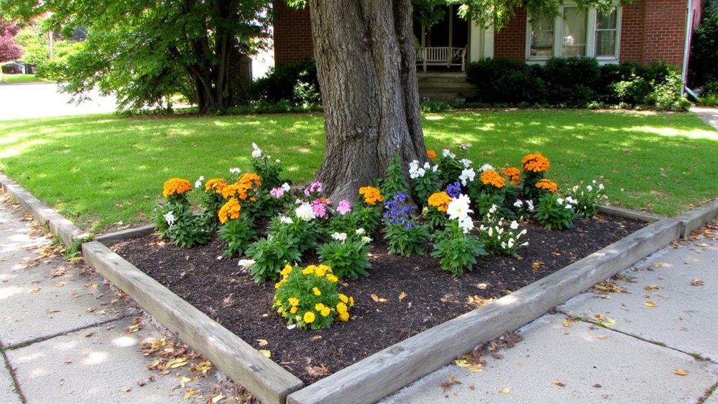 inviting vibrant corner flower beds