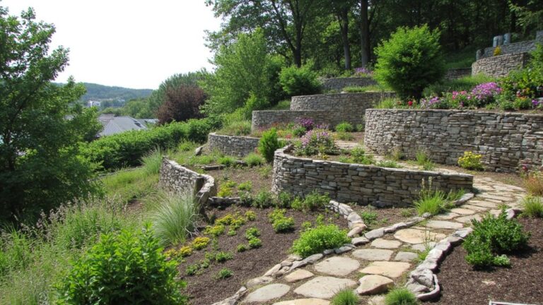 layered hillside landscaping designs