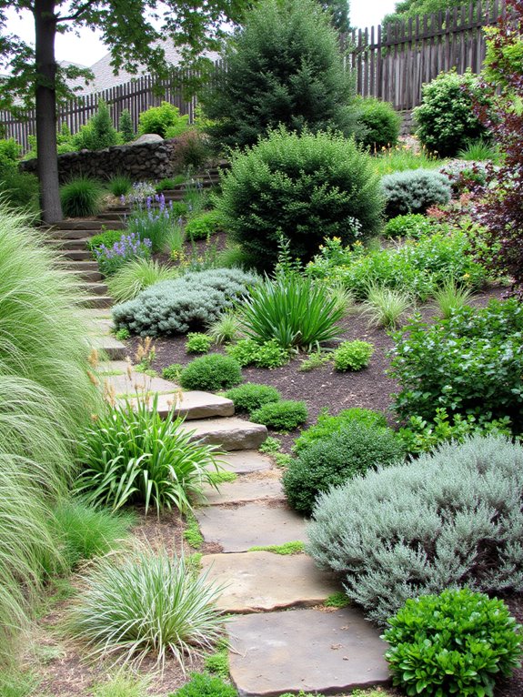 layered plantings enhance privacy