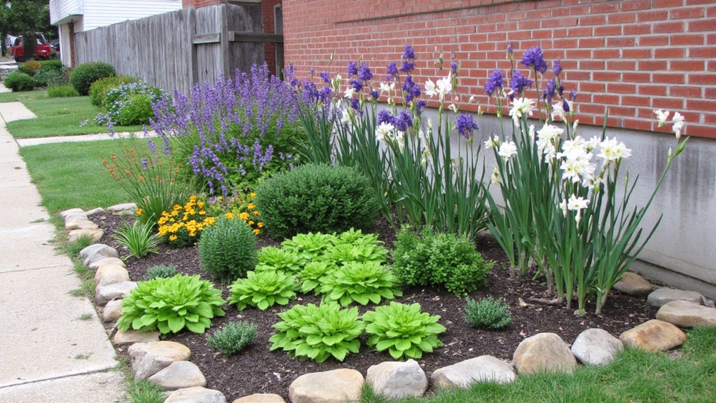 low maintenance perennial flower bed