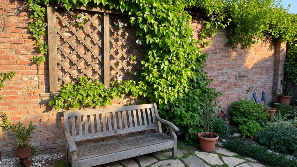 lush climbing plants trellis