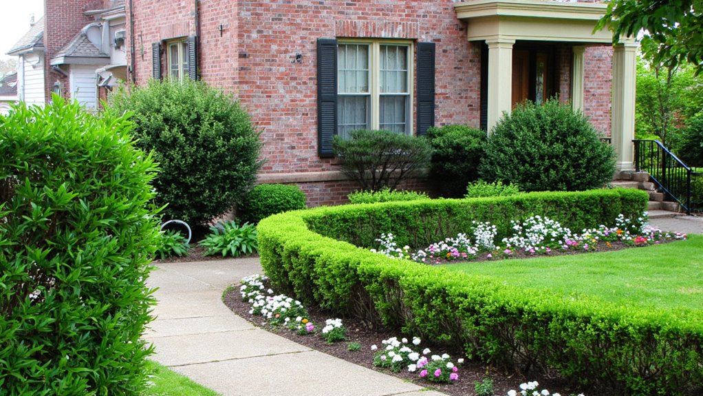 lush hedges enhance curb appeal