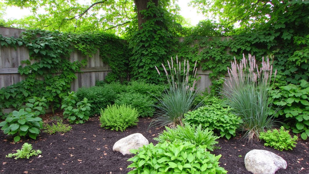lush perennial corner garden