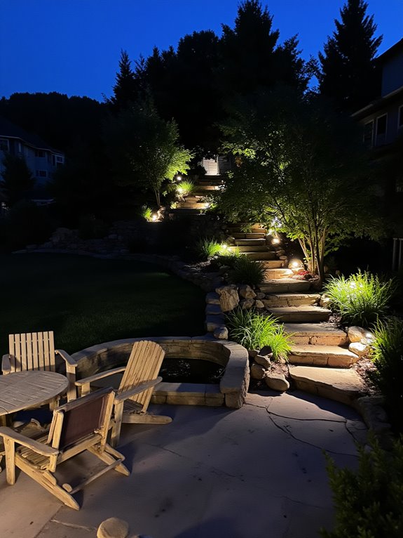 magical hillside garden lighting