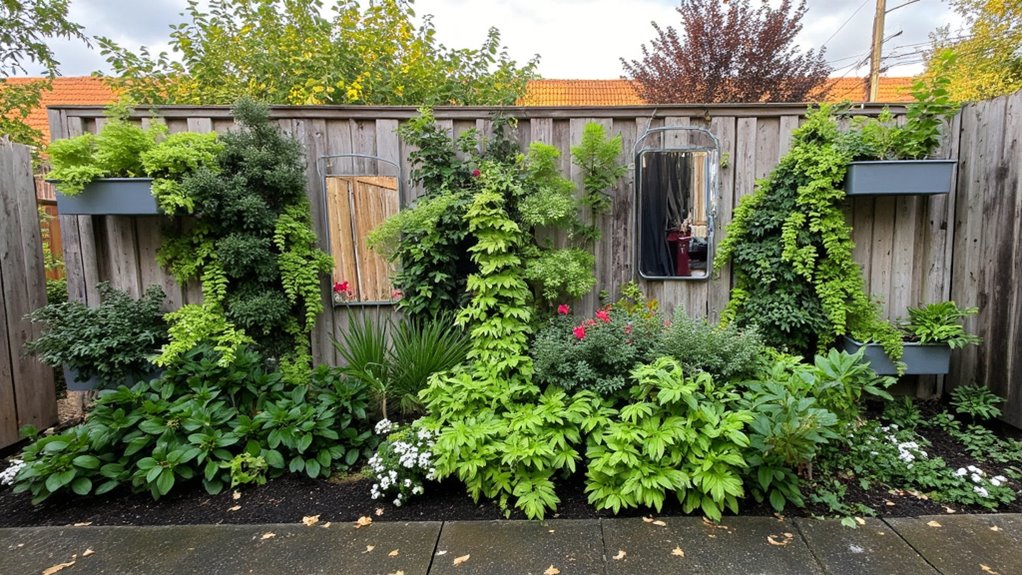 mirrors enhance garden depth