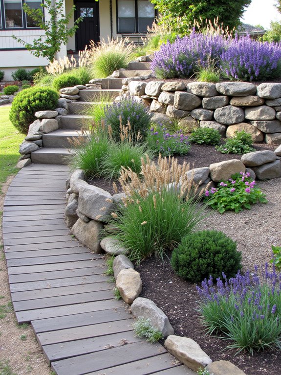 mix of perennials and shrubs