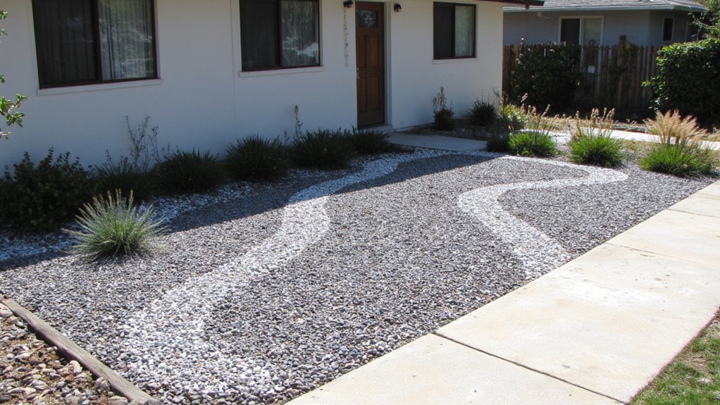 modern landscaping with gravel