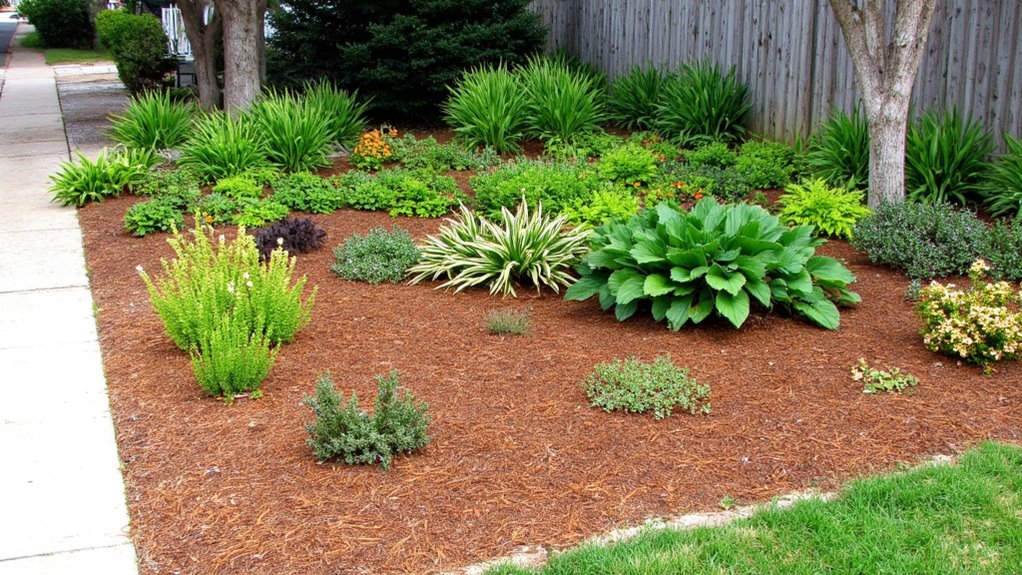 mulch and native plants