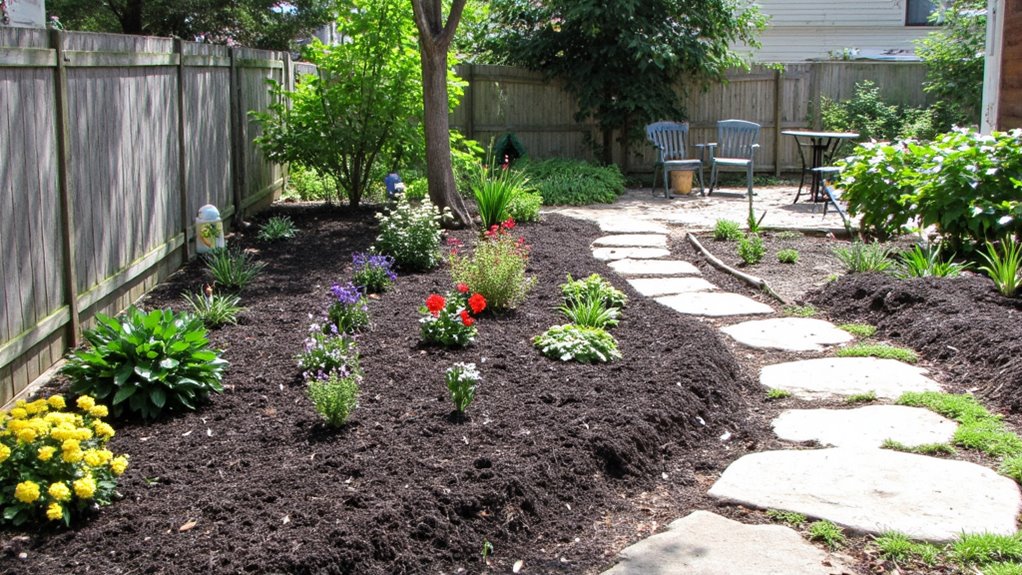 mulch enhances garden aesthetics