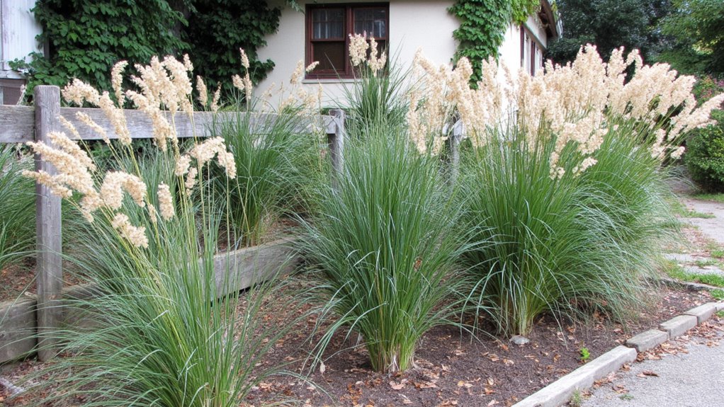 natural borders with grasses