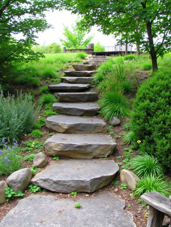 natural stone garden steps