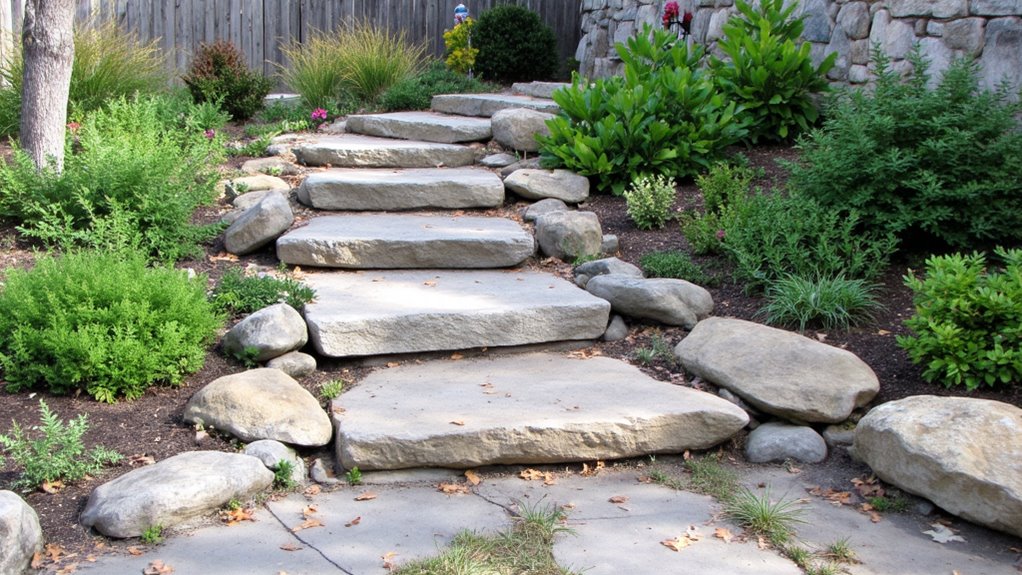 natural stone steps installation