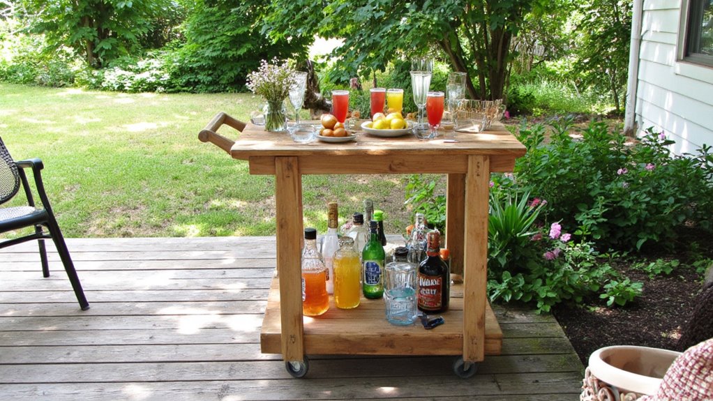 outdoor bar cart setup