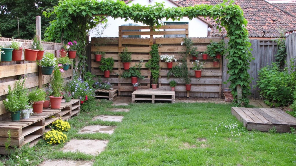 pallets as garden features