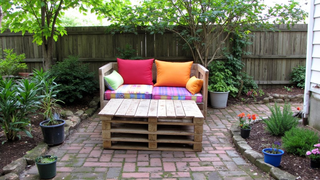 pallets into garden furniture