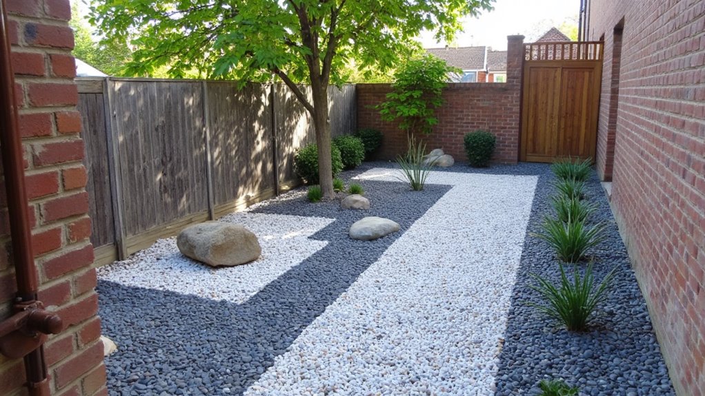 pebbles enhance garden aesthetics