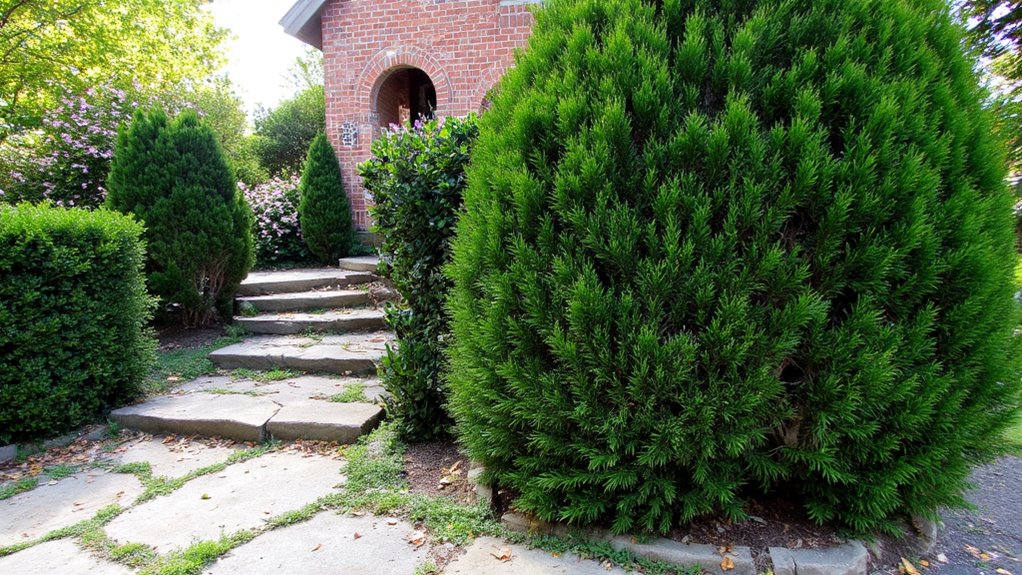 privacy enhancing lush shrubs