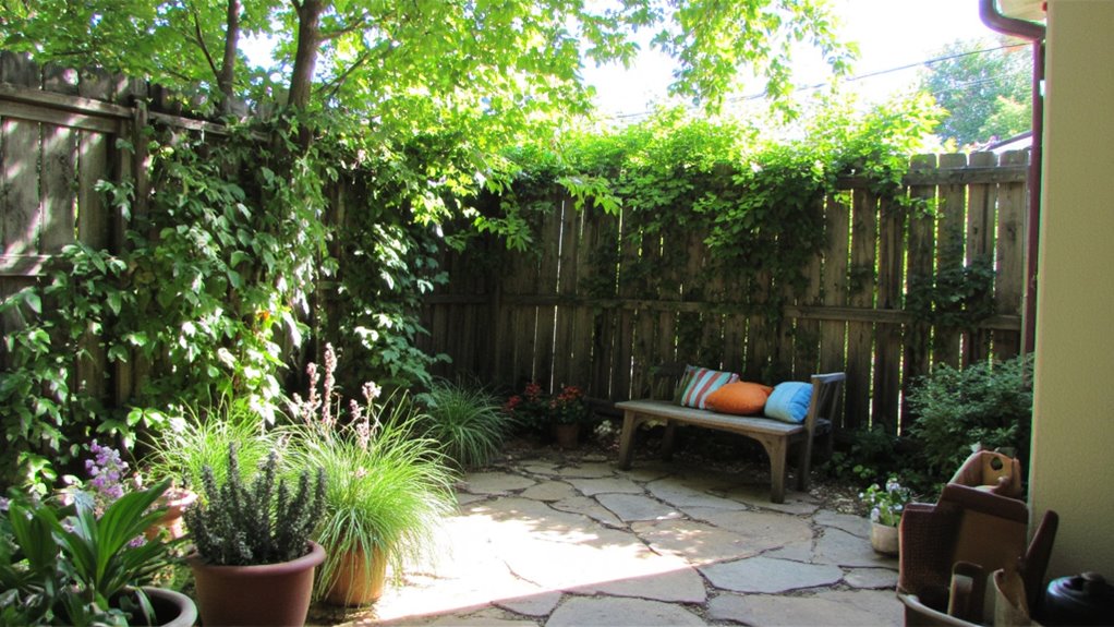 privacy through hedges and fencing