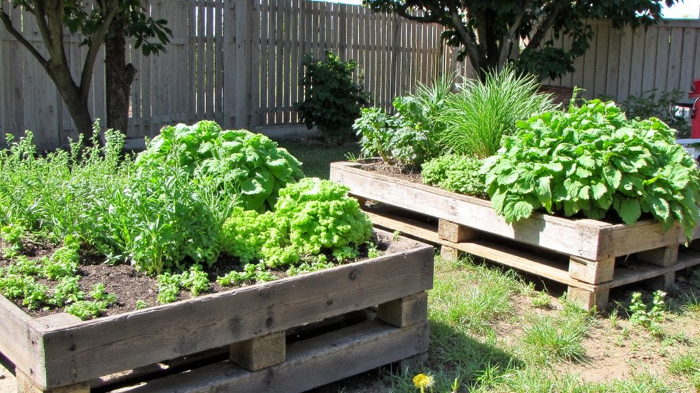 reclaimed pallet garden beds