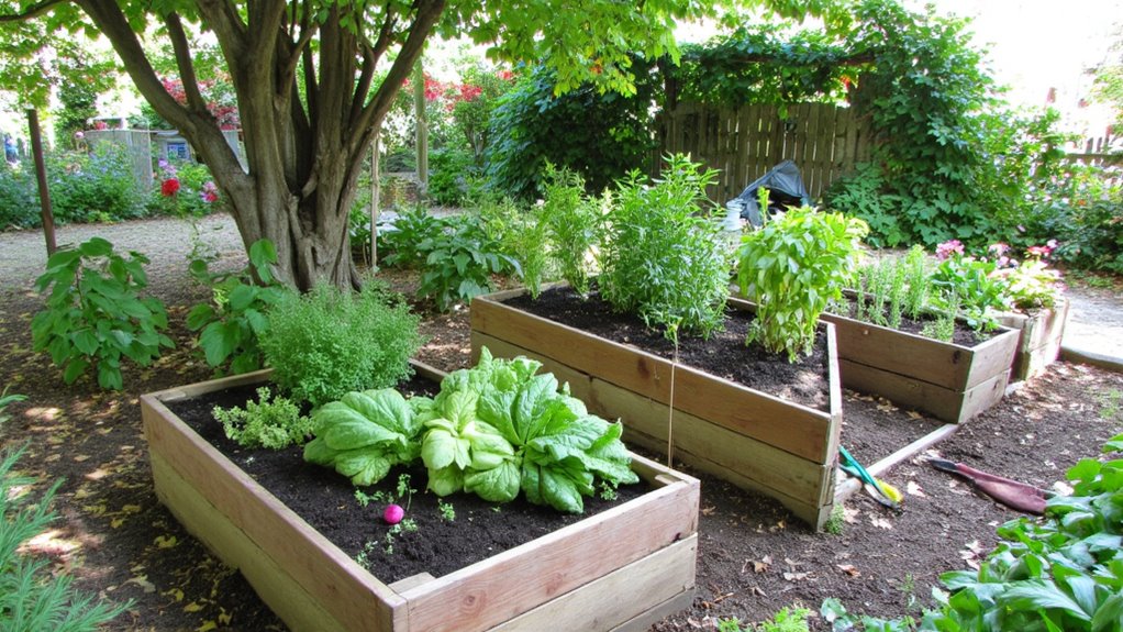 reclaimed wood garden beds