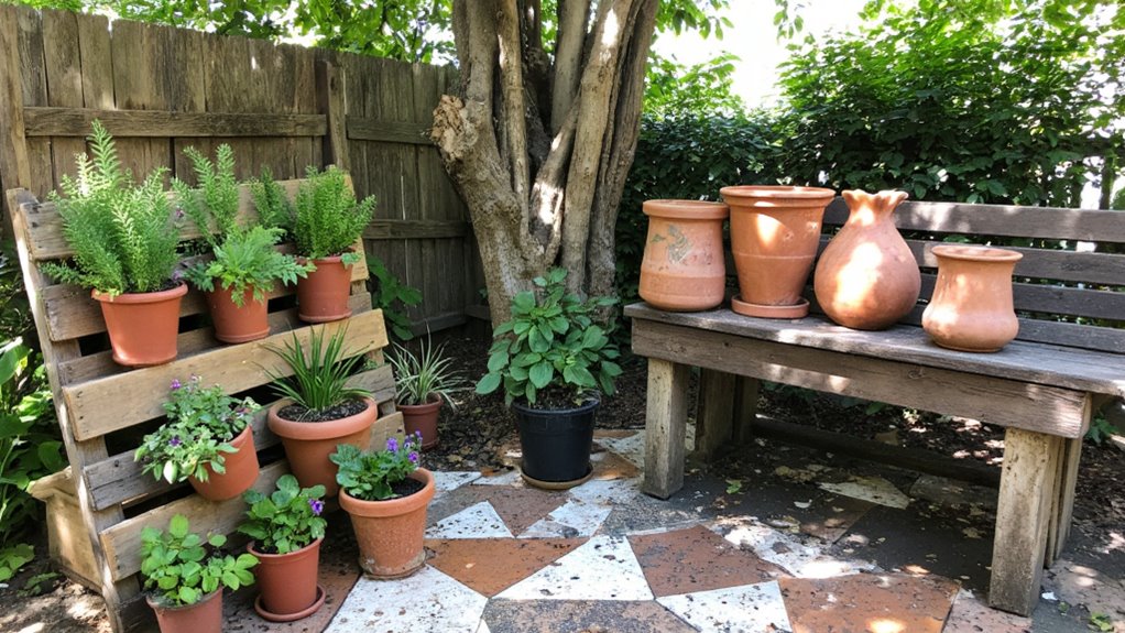 recycled materials enhance gardens