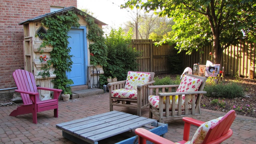 repurposed furniture garden decor