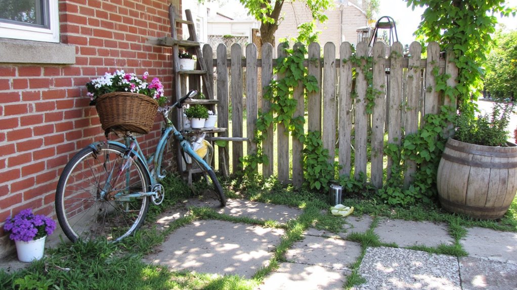 repurposed items enhance gardens