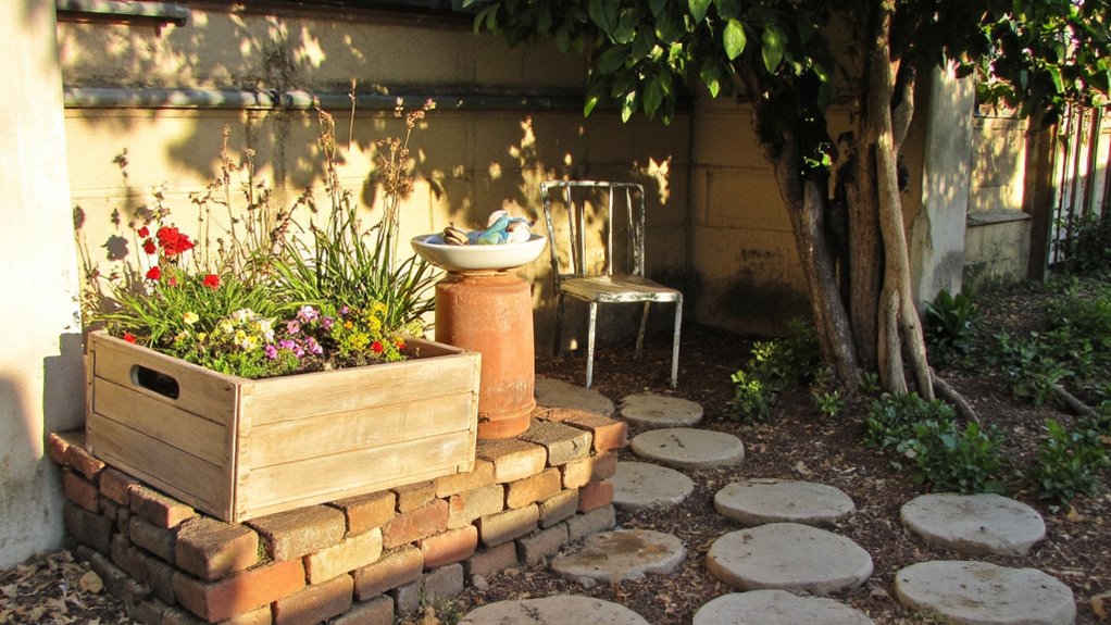 repurposed materials for gardens