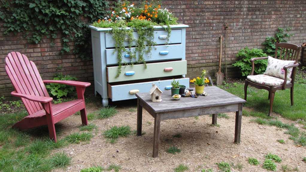 repurposing furniture for gardening