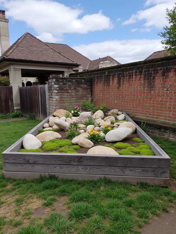 rock garden raised bed