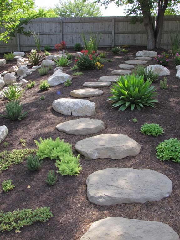 rock garden with succulents