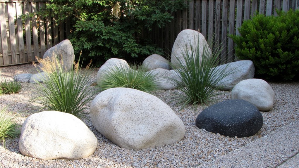 rocks and minimalist plants