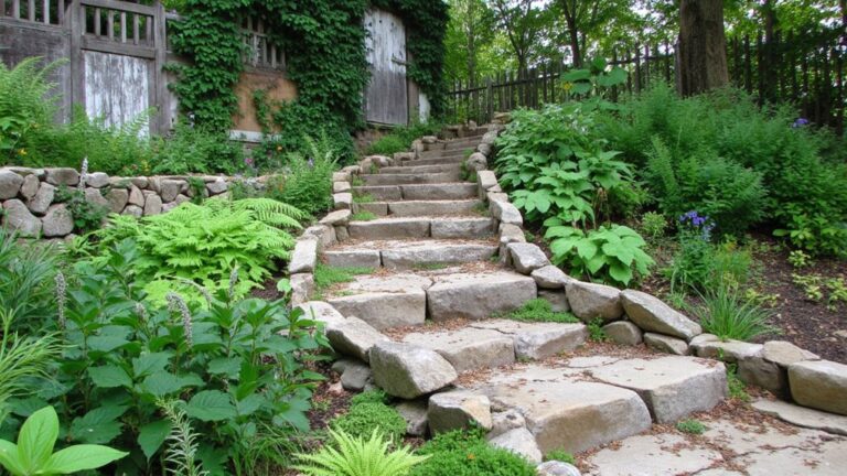 rustic organic garden steps