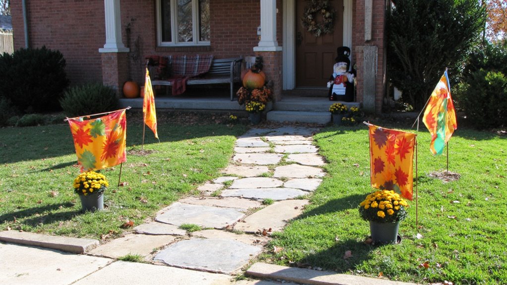 seasonal garden flag decor