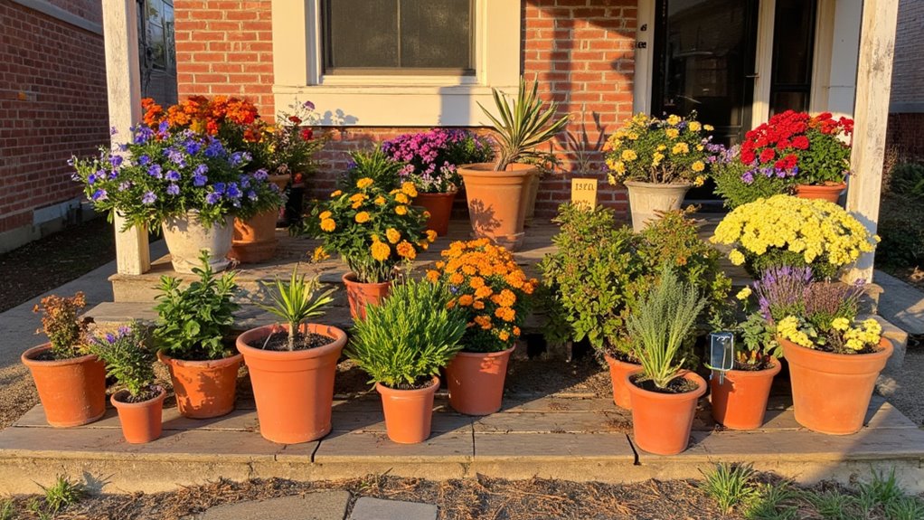 seasonal potted plant display