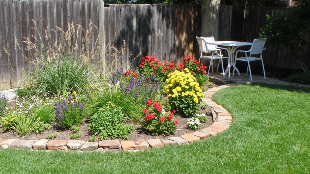seasonal vibrant flower bed